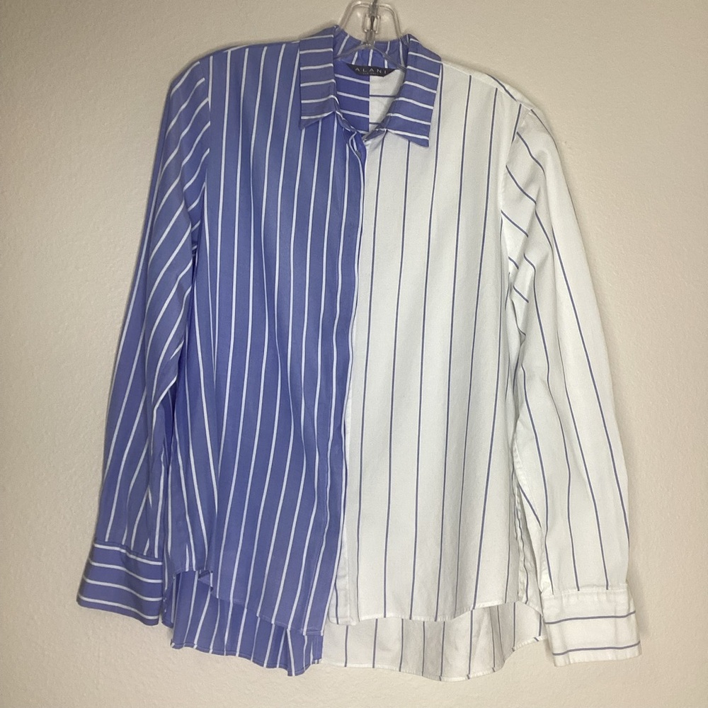 Alani  Colorbock Striped Shirt Blue Lg